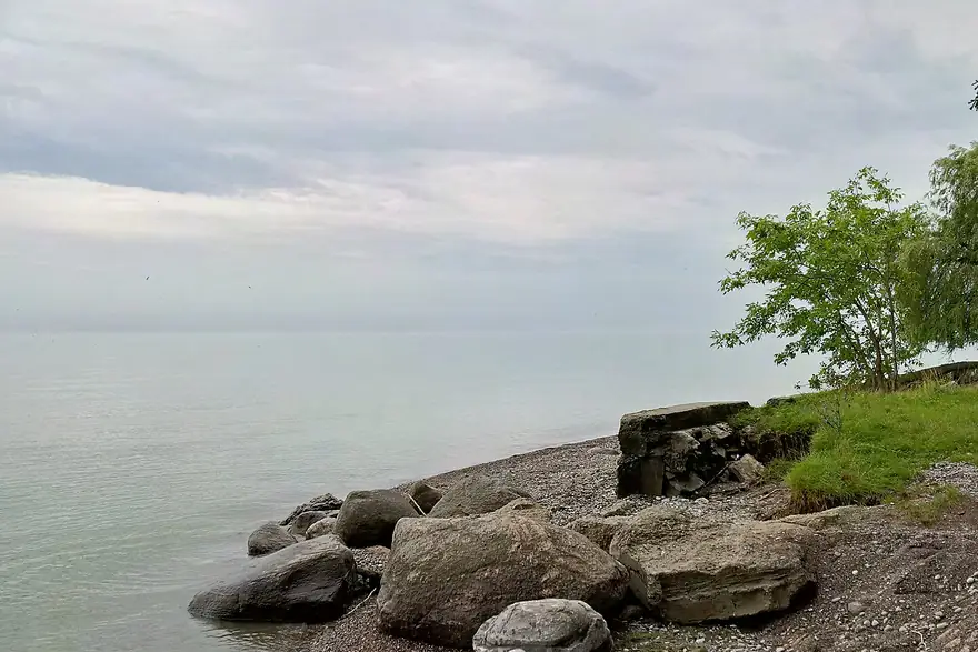 The Lake Ontario shoreline at Oshawa